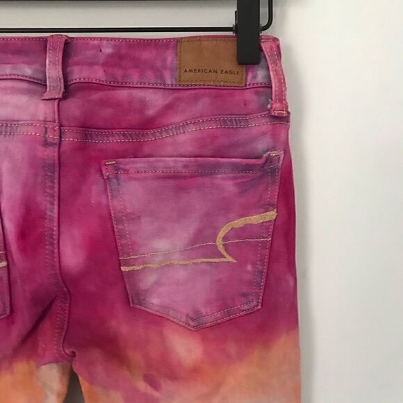 American Eagle custom dip dyed skinny jegging 360 next level stretch - Picture 7 of 10